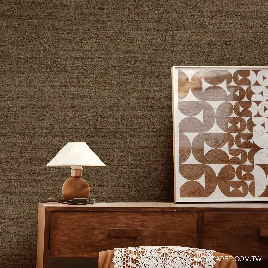 絲麻布紋 壁紙(咖)