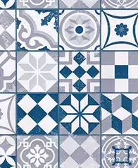 迷人花磚 壁紙(藍紫)