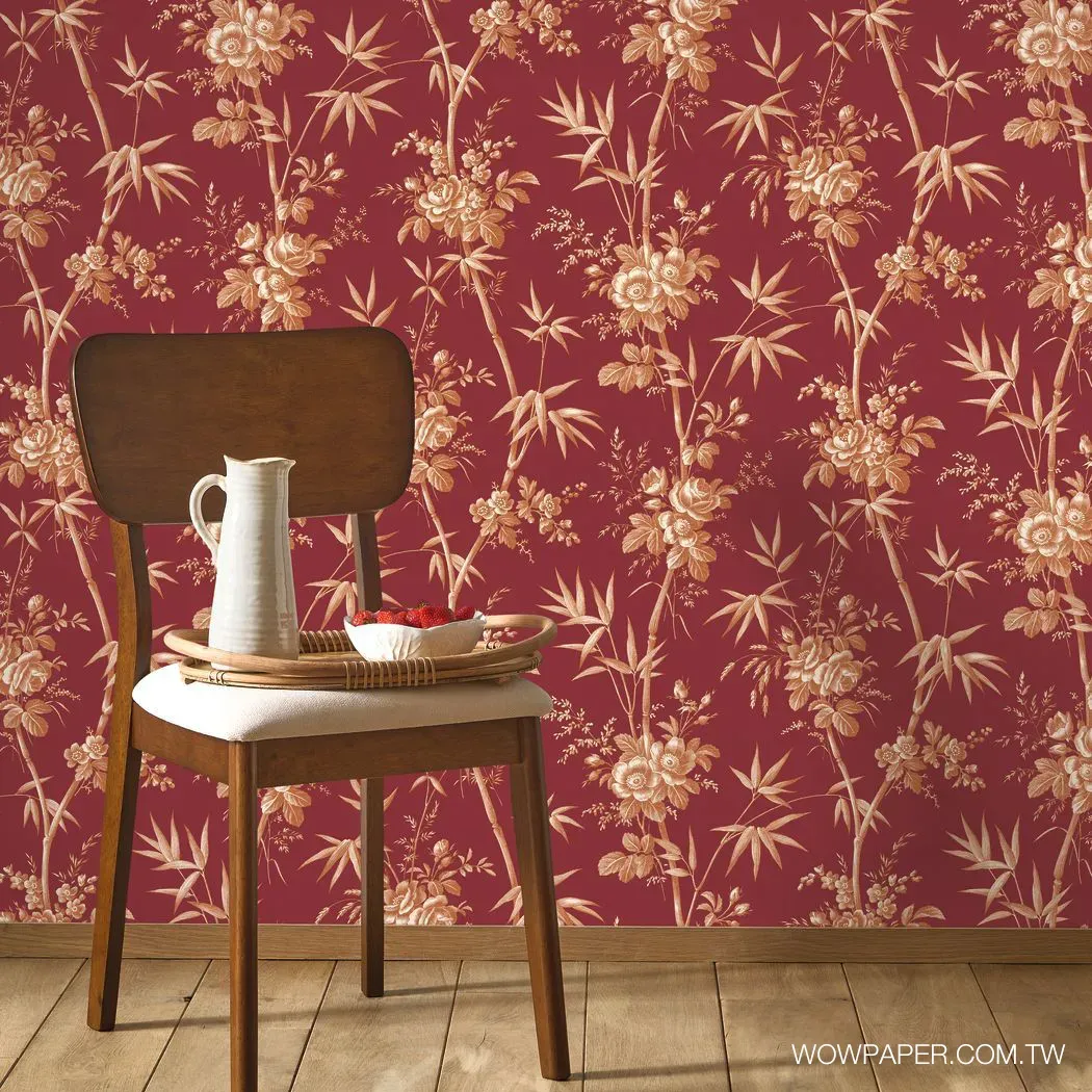 法式花林 壁紙(紅)