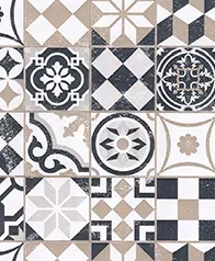 迷人花磚 壁紙(棕)