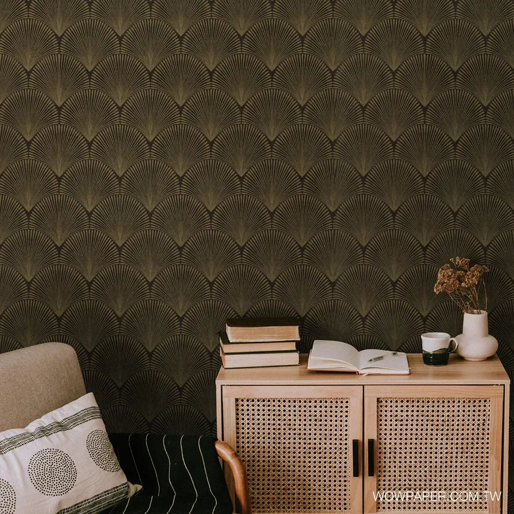 扇形圖騰 壁紙(咖金)