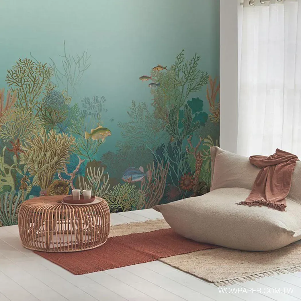 水下世界 壁畫(藍綠)