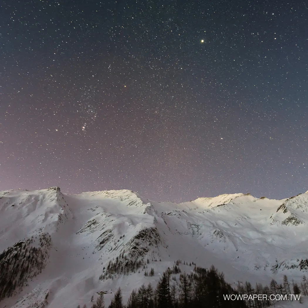 雪山星空 壁紙(厚雪)