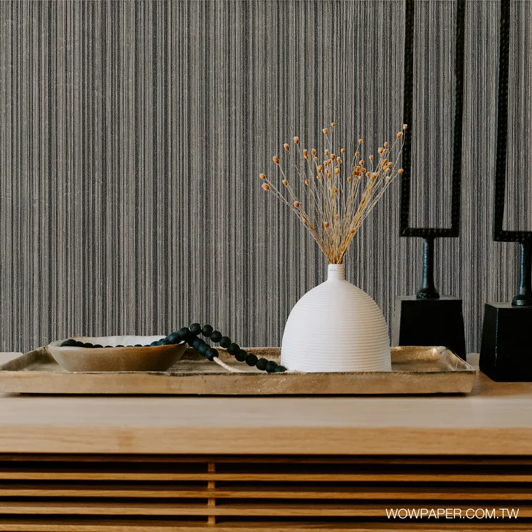 直線造型木紋 壁紙(藍灰)