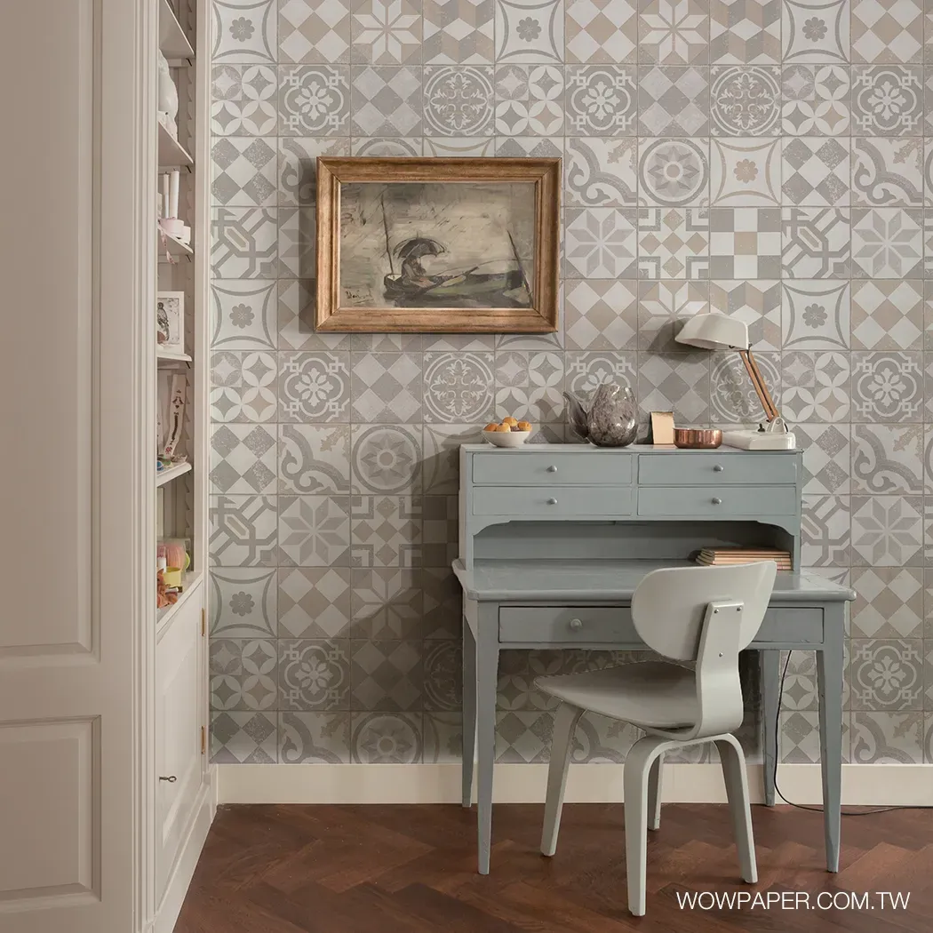 迷人花磚 壁紙(灰棕)