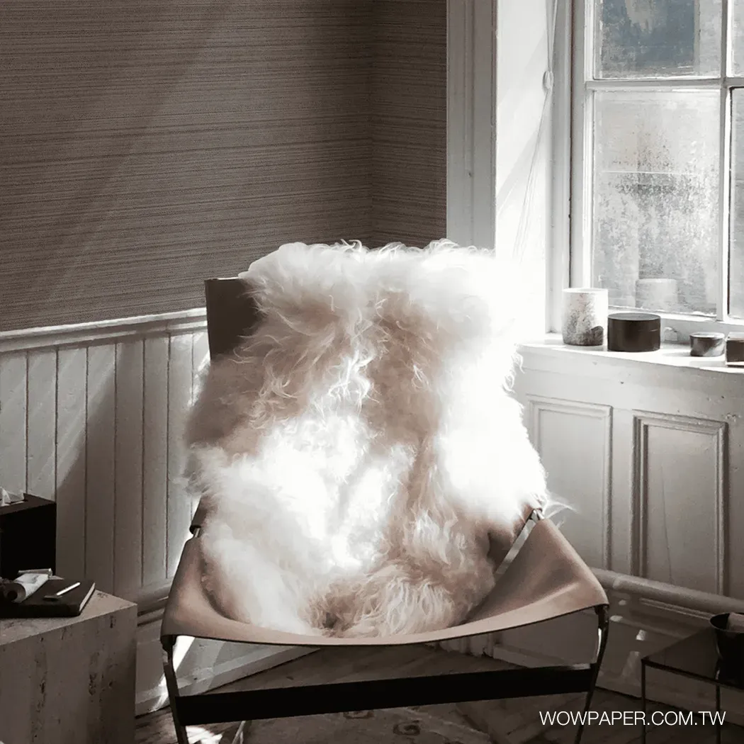 個性橫織布紋 壁紙(灰褐)