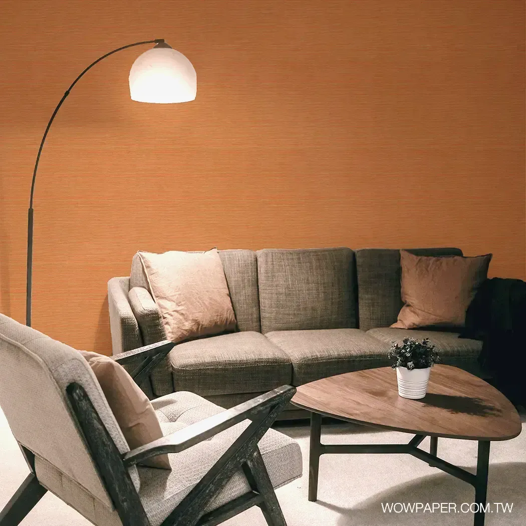 古著劍麻織紋 壁紙(橘)