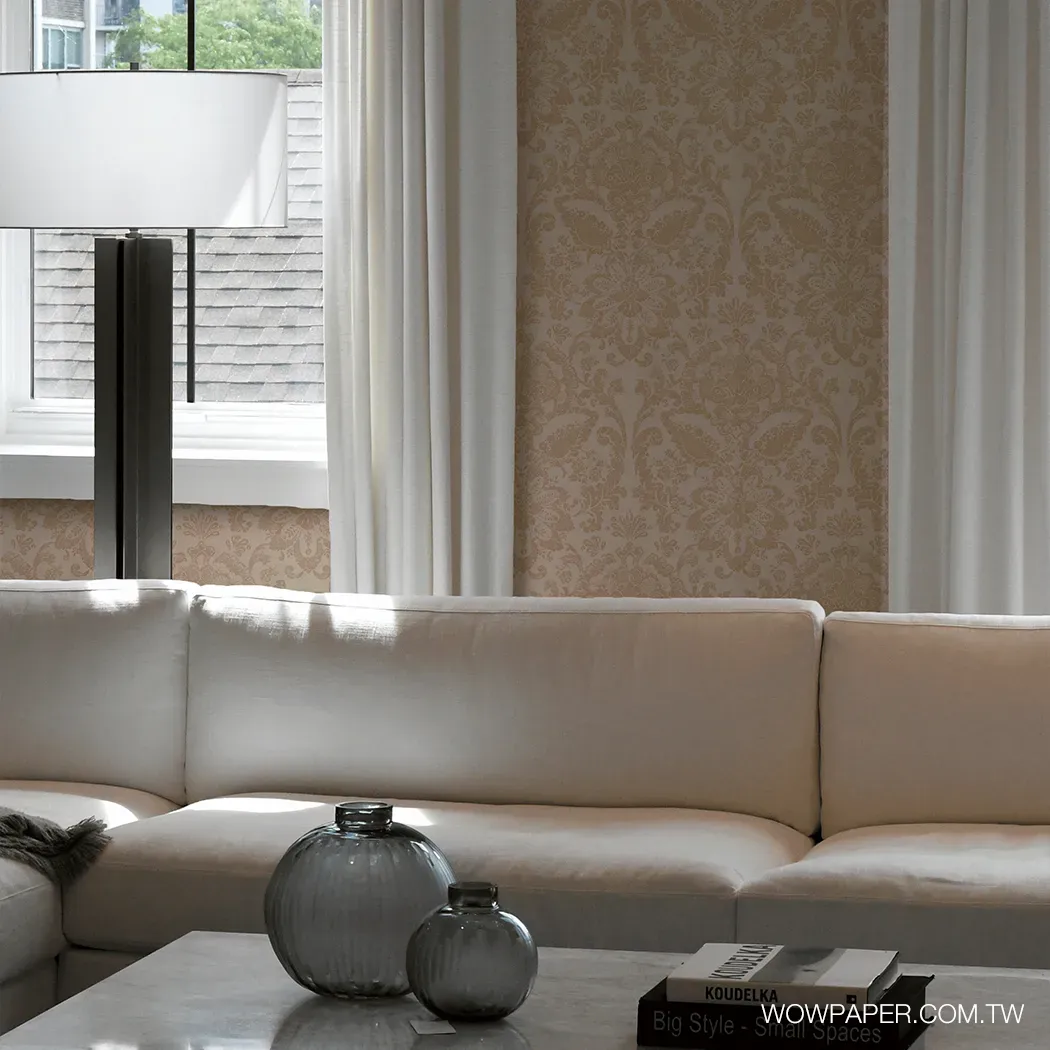 巴洛克圖騰 壁紙(金棕)