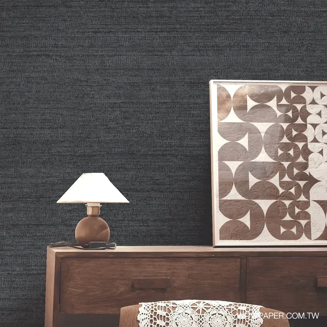 絲麻布紋 壁紙(深藍)