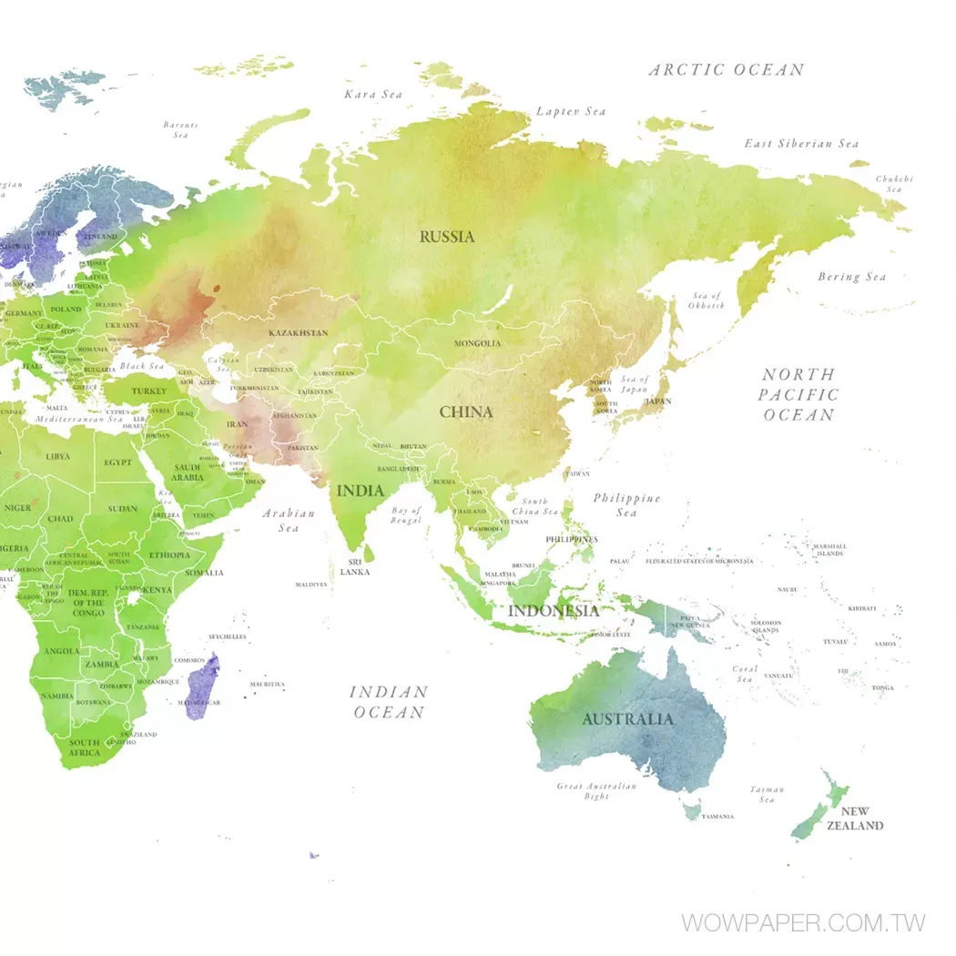 精彩世界地圖 壁紙(亞綠)-局部細節