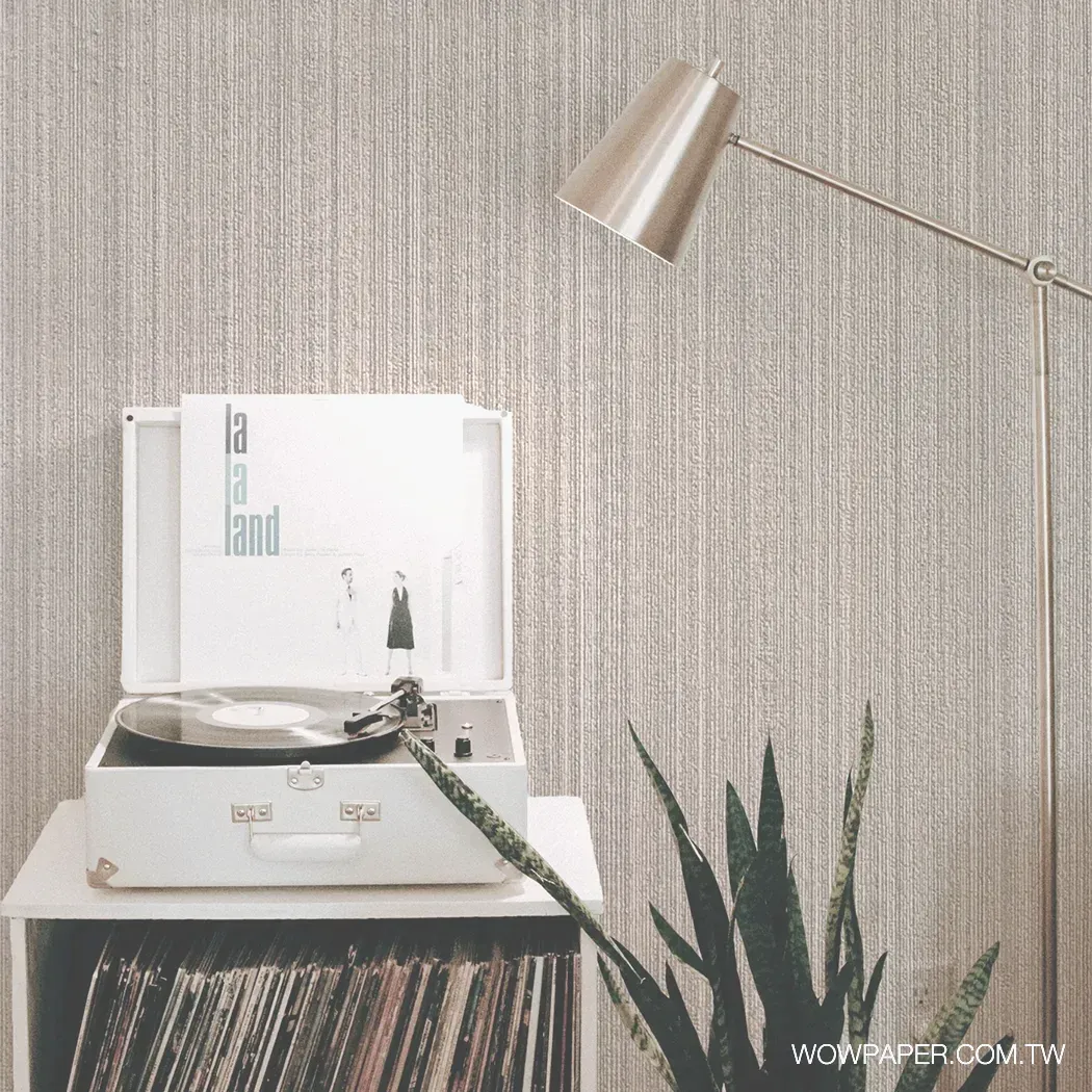 個性直織布紋 壁紙(藕灰)