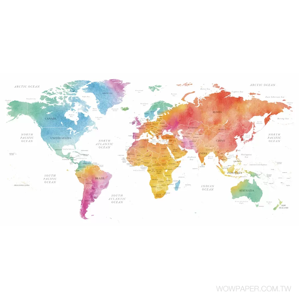 精彩世界地圖 壁紙(亞紅)
