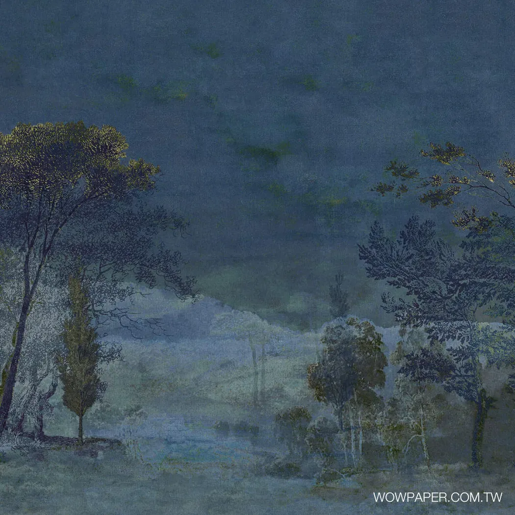 靜夜 壁畫(藍)
