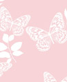 花與蝶壁紙  粉紅/白色