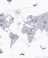 可愛世界地圖 壁紙(藍紫)