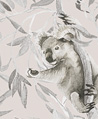 尤加利樹與無尾熊 壁紙(粉灰)