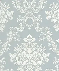 巴洛克花環 壁紙(藍)