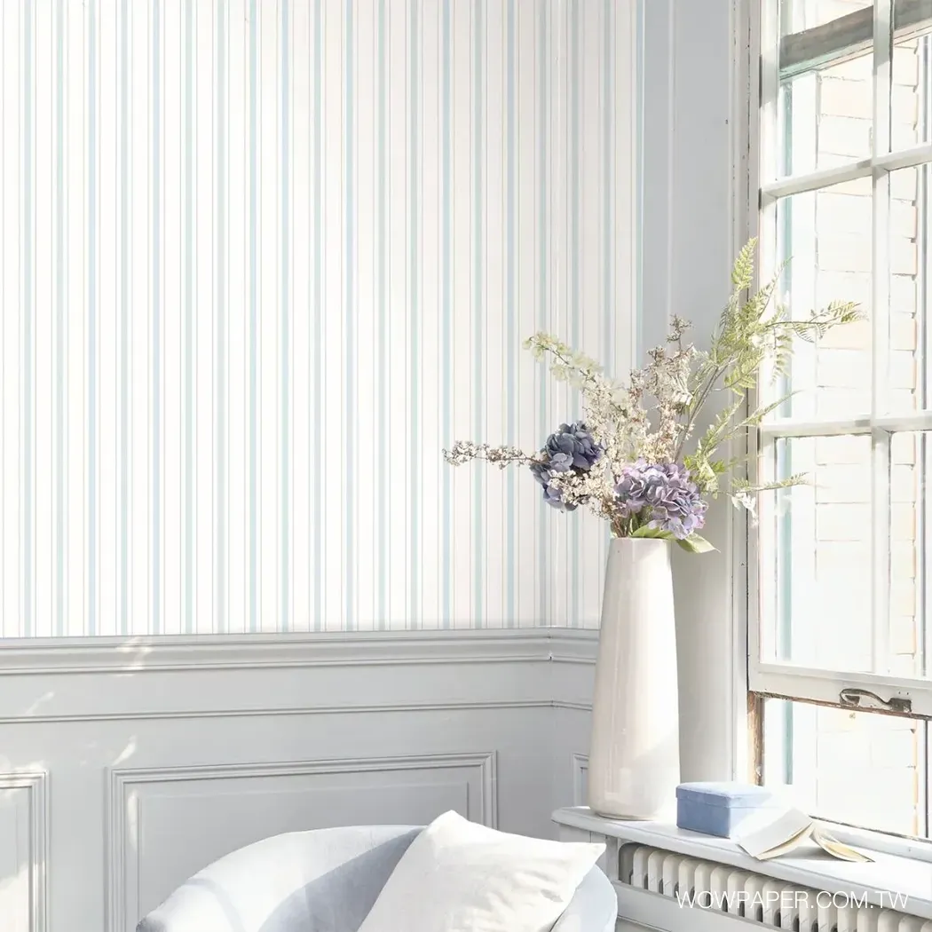 優雅直條紋 壁紙(藍)