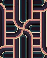 現代圖騰 壁畫(黑藍)