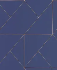簡約幾何線條 壁紙(靛藍)