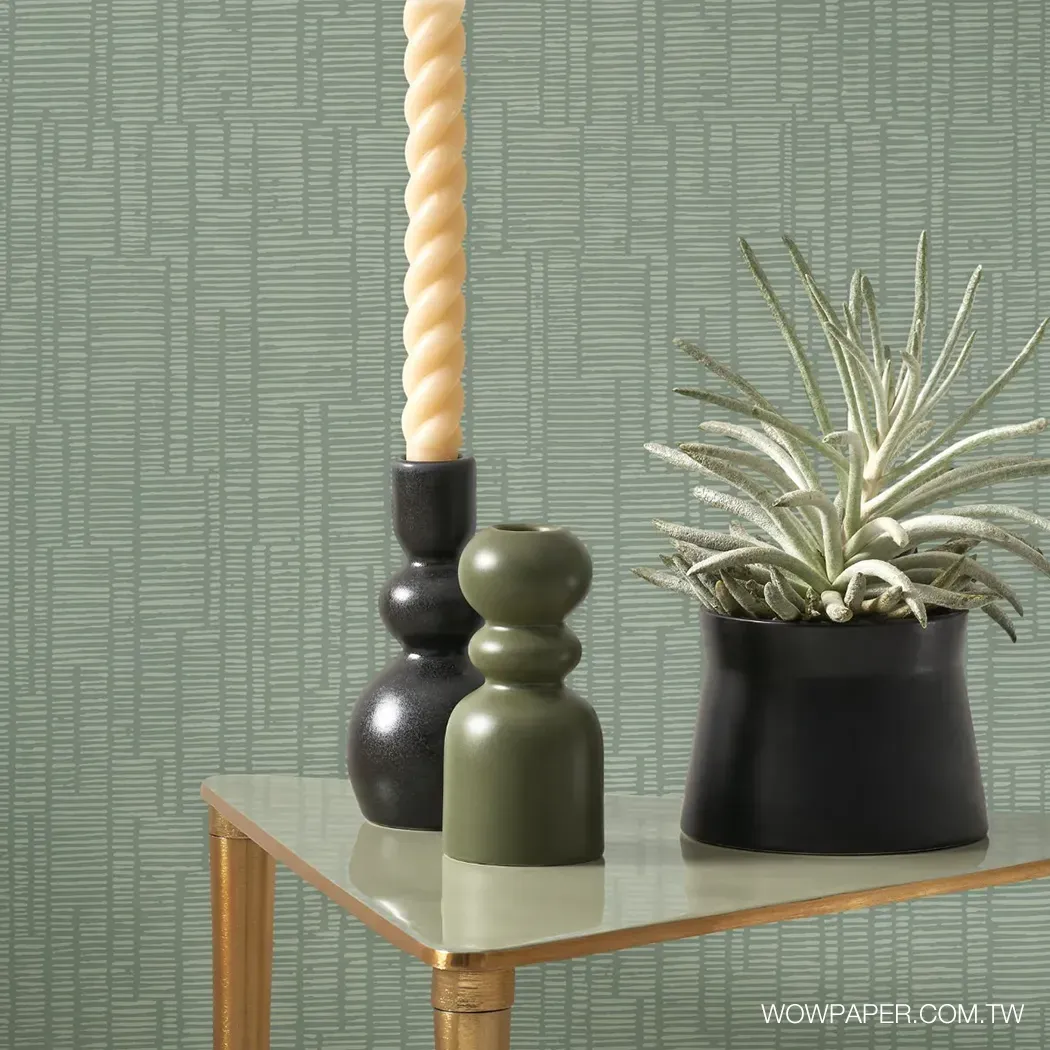 南方工藝紋 壁紙(灰綠)
