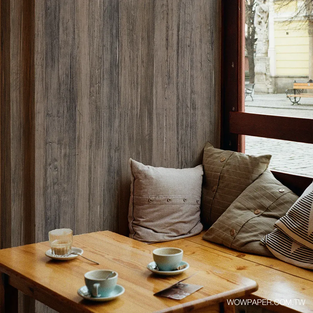 古著木紋 壁紙(咖)