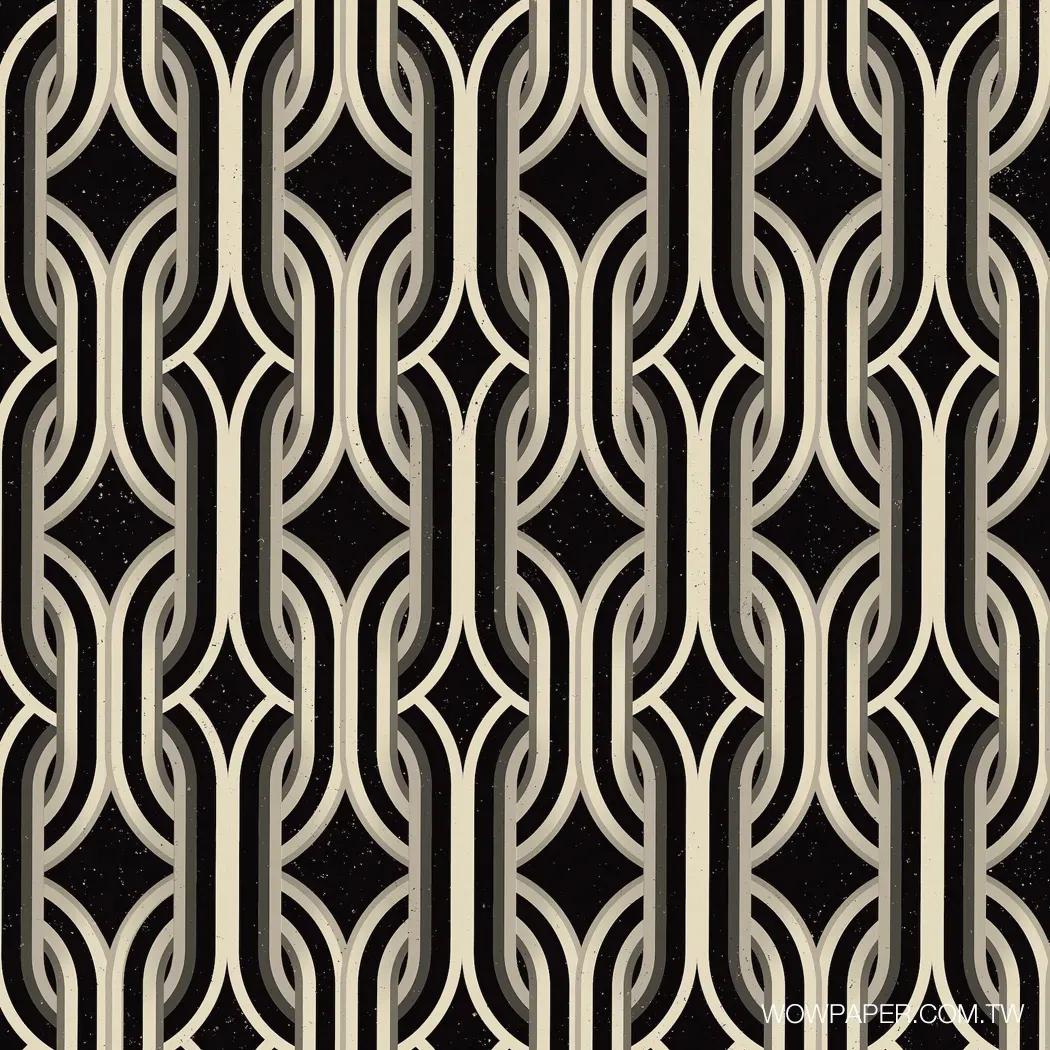 鎖鏈圖騰 壁畫(香檳金黑)