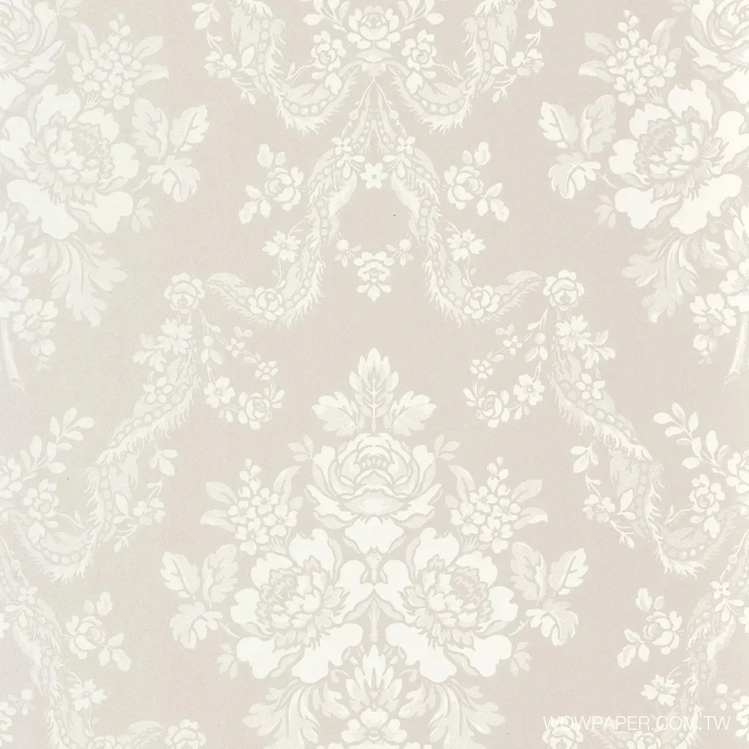 巴洛克花環 壁紙(灰)