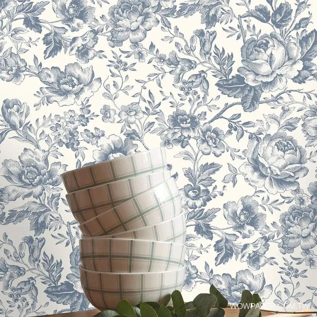 英式玫瑰 壁紙(藍)