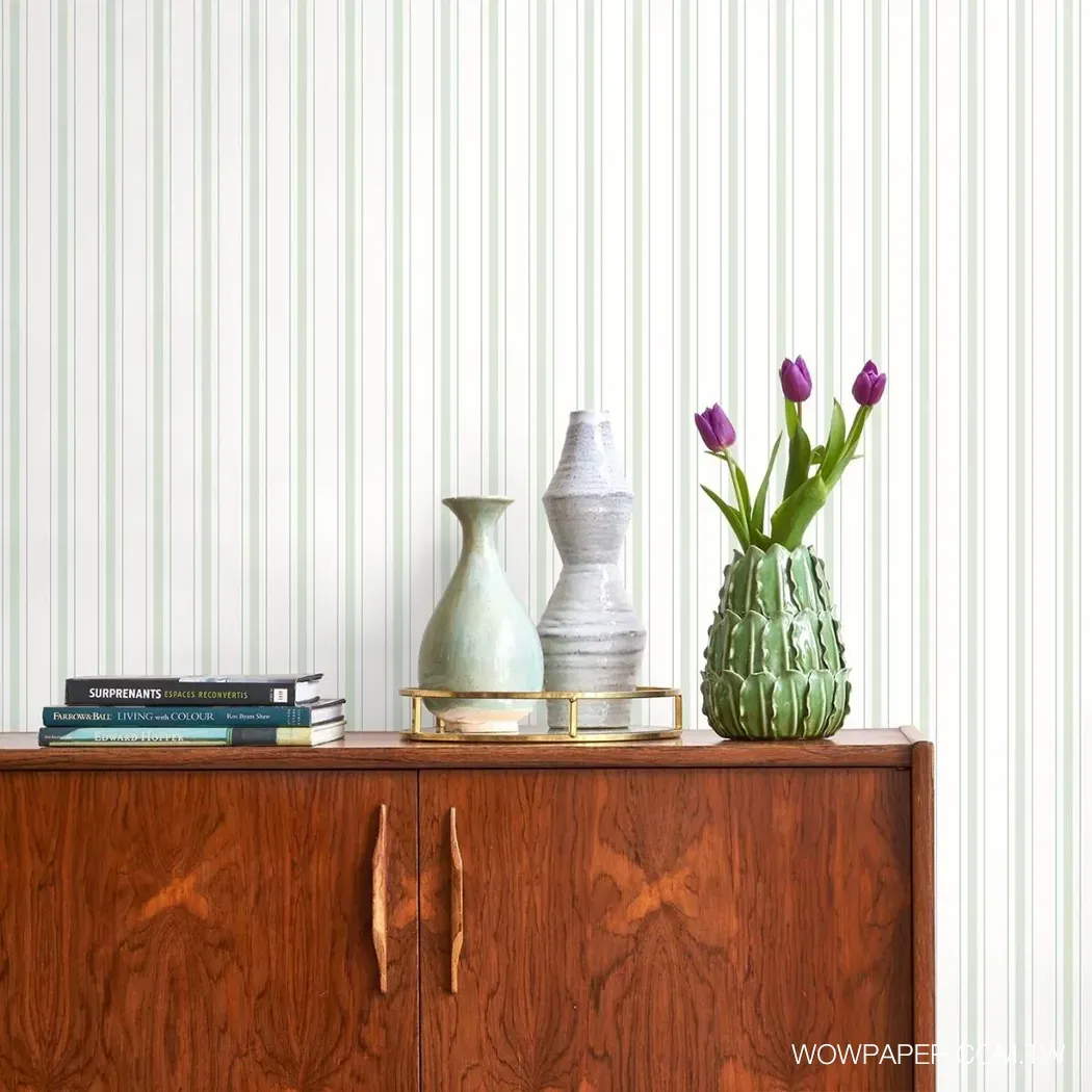 優雅直條紋 壁紙(綠)
