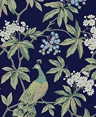 繁花孔雀 壁紙(藍)