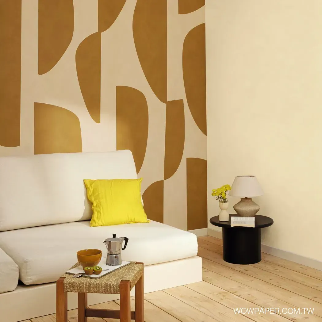 藝術泥灰牆 壁紙(奶油)