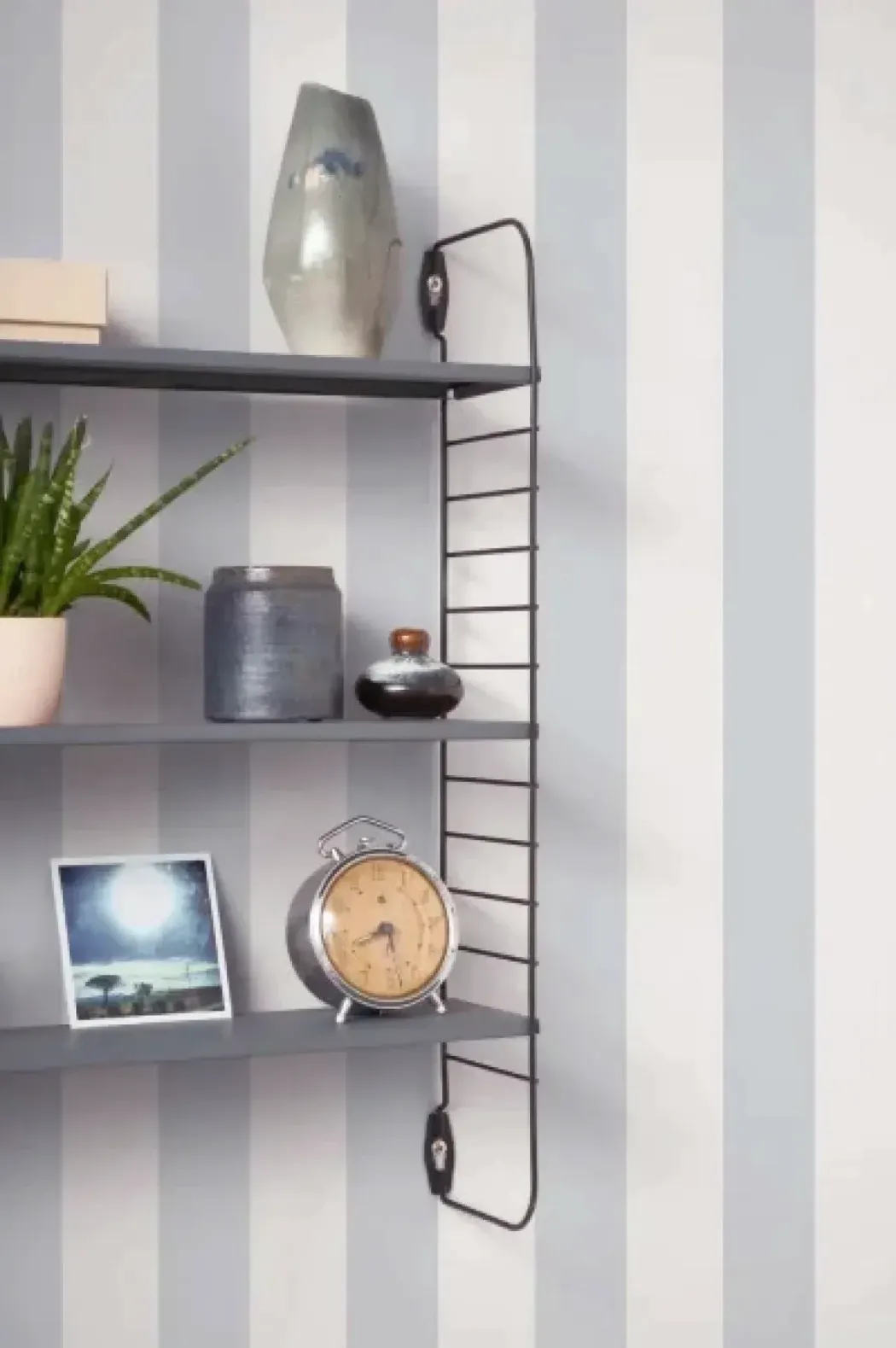 波羅的海條紋 壁紙(灰藍)