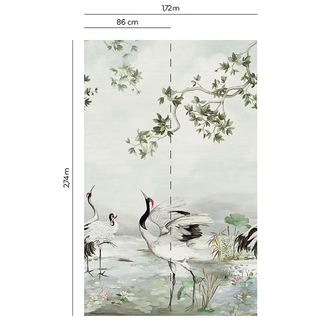 手作植纖舞鶴 壁紙(光襯)尺寸圖