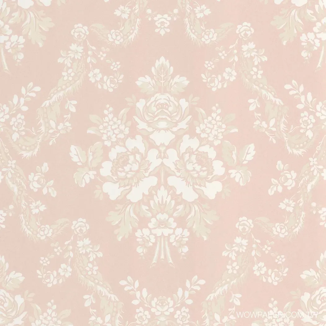 巴洛克花環 壁紙(粉)