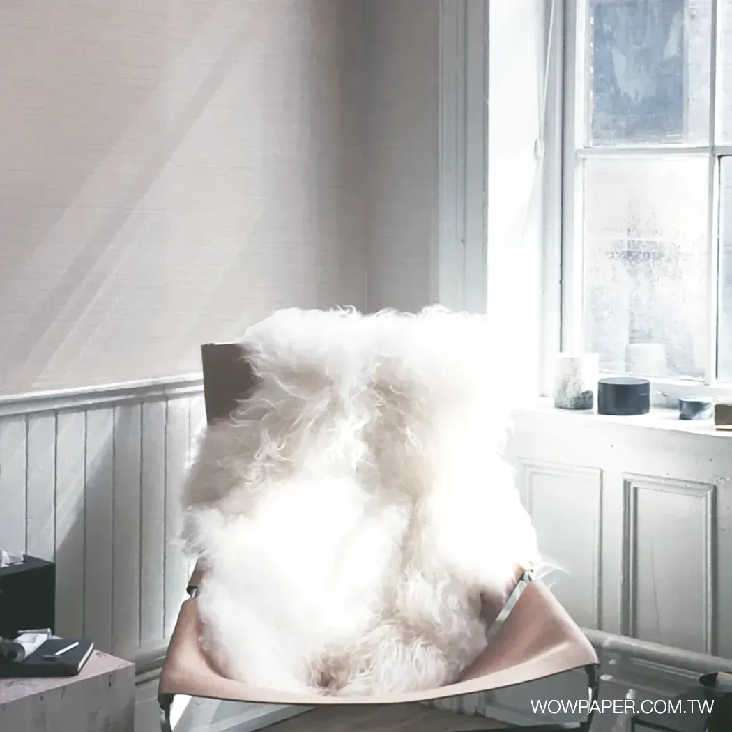 現代麻布紋 壁紙(淡藕灰)