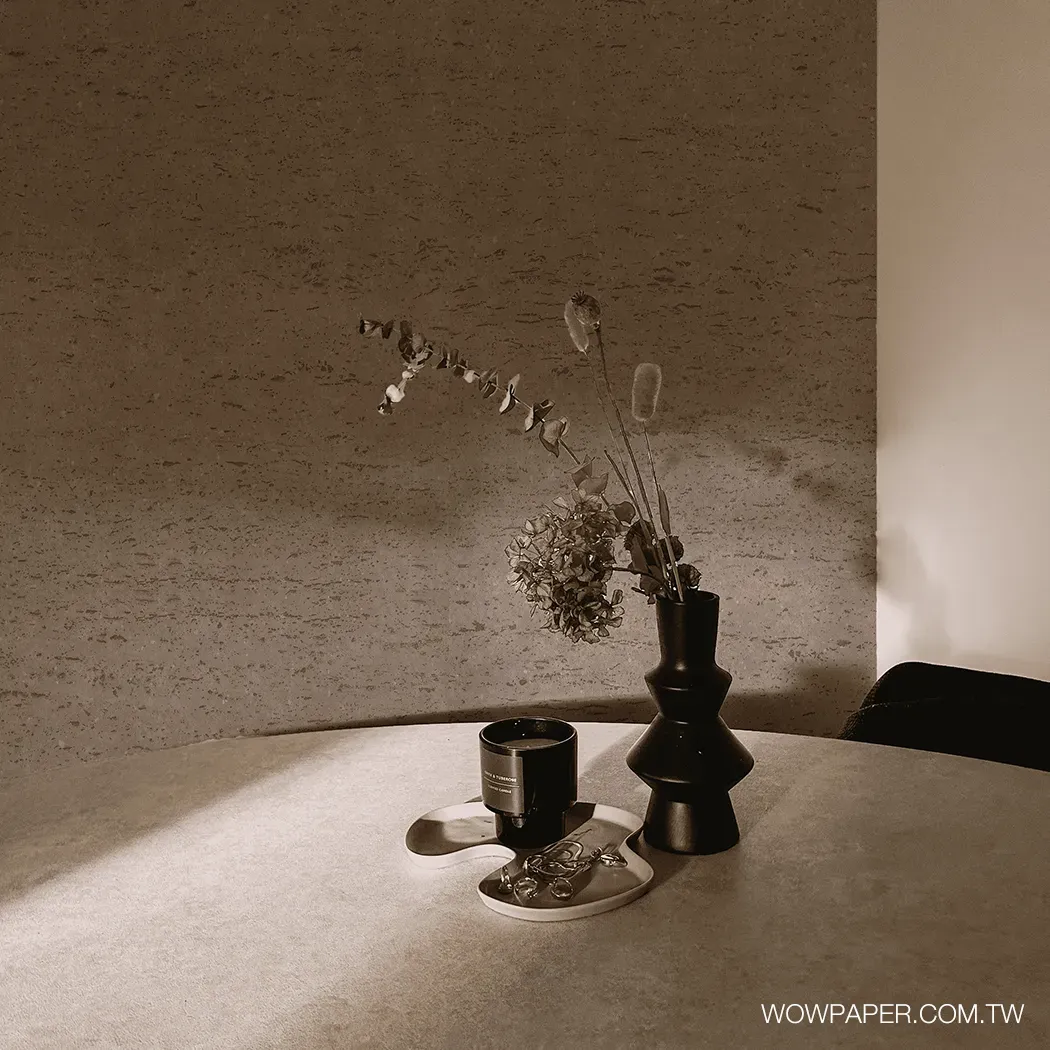 礦質個性泥牆 壁紙(灰褐)