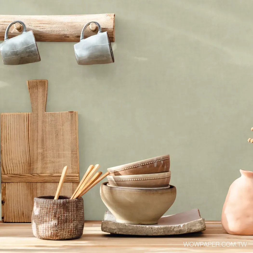 藝術泥灰牆 壁紙(淺灰綠)