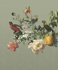 美術館藝術花鳥 壁紙(綠色)