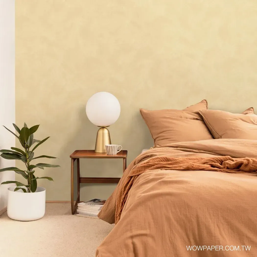 藝術泥灰牆 壁紙(奶黃)