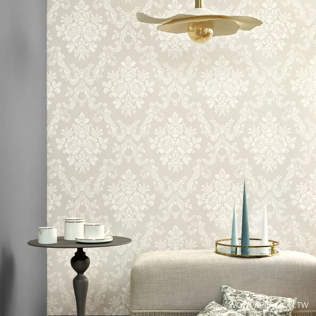 巴洛克花環 壁紙(灰)