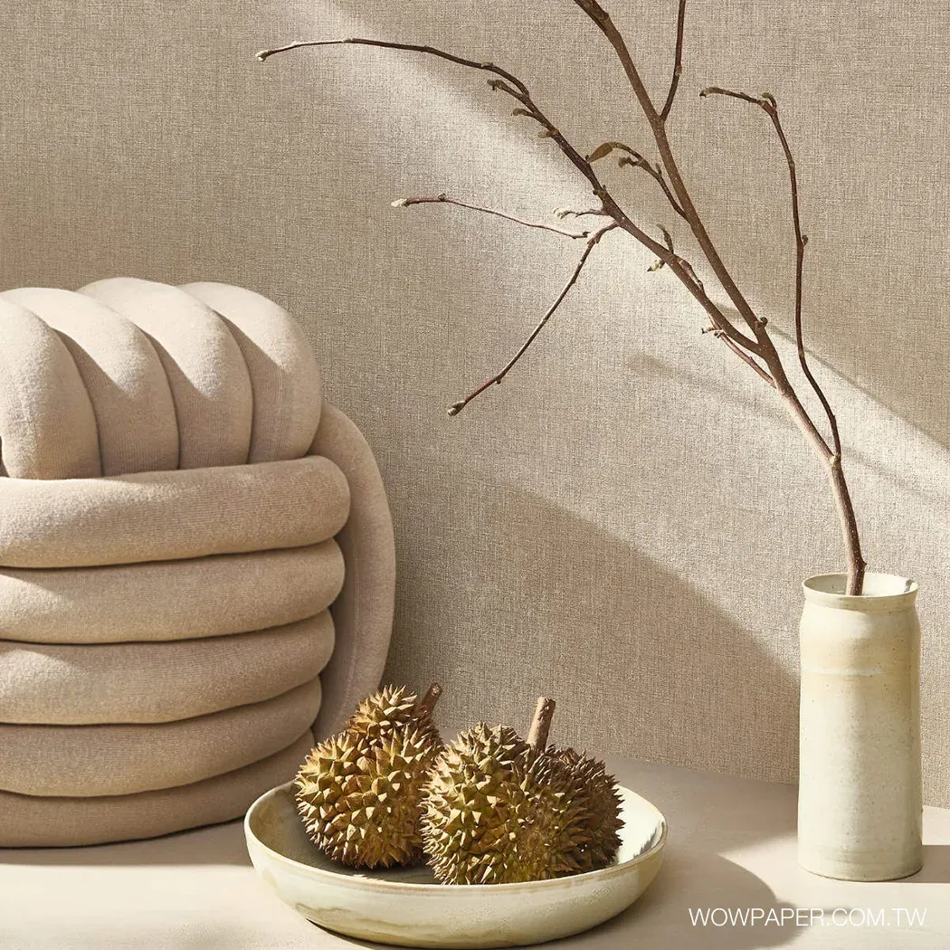 亞麻織紋 壁紙(卡布)